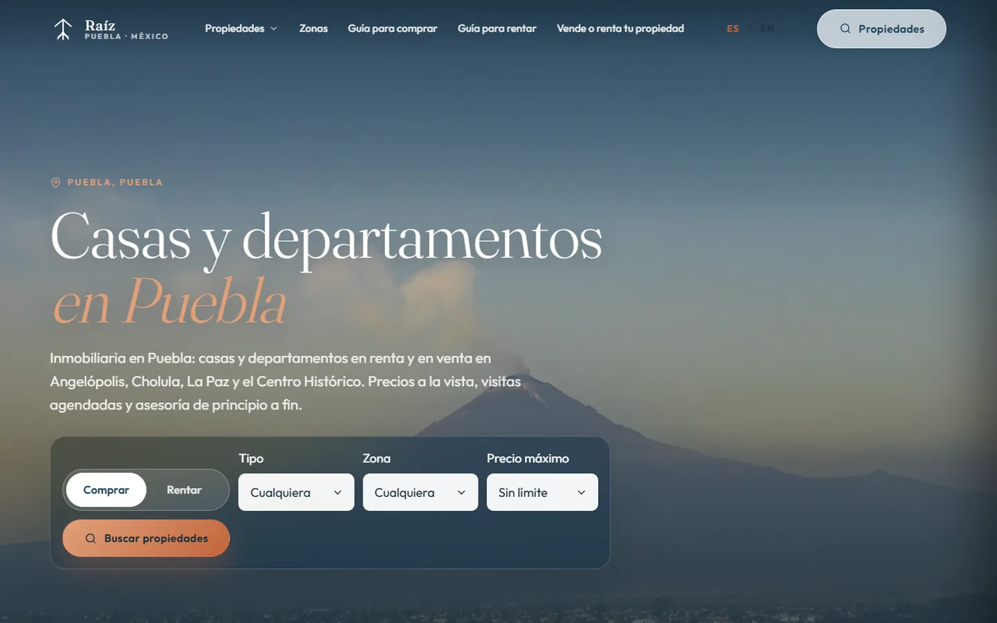 Portal público de propiedades en venta y renta